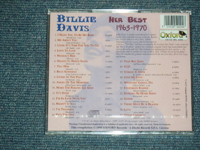 画像: BILLIE DAVIS - HER BEST 1963-1970 / 1995 GERMAN ORIGINAL Brand New Sealed CD 