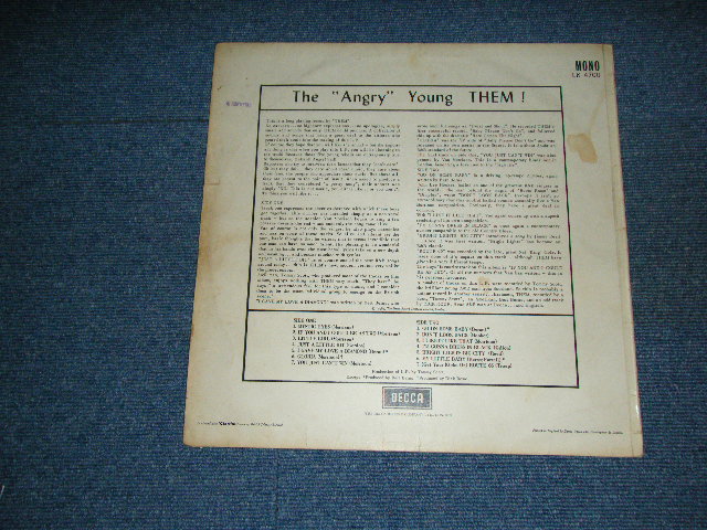 画像: THEM (VAN MORRISON) - THE "ANGRY" YOUNG THEM (MATRIX # A)ARL-6819-4A B)ARL-6820-3A)  (Ex+, Ex-/Ex++ STMOBC, EDSP, TEAROL) /1965 UK ENGLANDORIGINAL  "UN-BOXED DECCA Label" MONO Used LP 