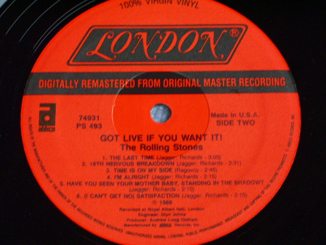 画像: ROLLING STONES - GOT LIVE IF YOU WANT IT  /  US REISSUE Brand New Opened Style  LP