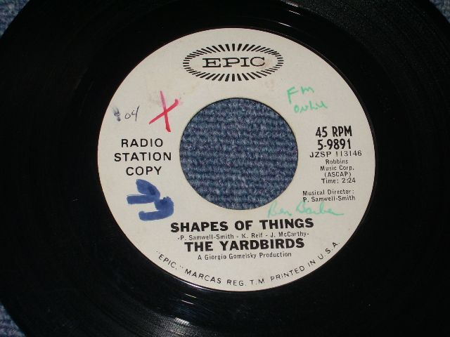 画像1: THE YARDBIRDS - SHAPES OF THINGS  / 1966  US ORIGINAL WHITE LABEL PROMO 7"SINGLE