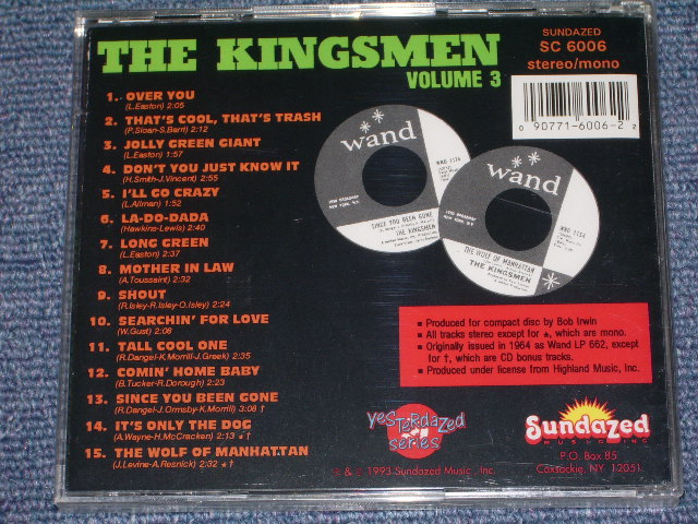 画像: KINGSMEN - VOLUME 3 / 1993  US SEALED NEW CD   OUT-OF-PRINT NOW