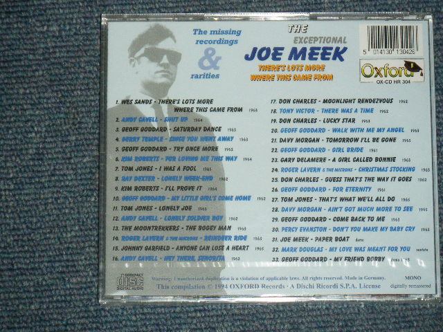 画像: V.A. OMNIBUS - THE EXCEPTIONAL JOE MEEK : THE MISSING RECORDINGS & RARITIES / 1994 GERMAN ORIGINAL Brand New Sealed CD 