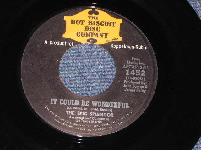 画像: THE EPIC SPLENDOR - IT COULD BE WONDERFUL / 1967  US ORIGINAL 7"Single With PICTURE SLEEVE &  Release From MINOR Label