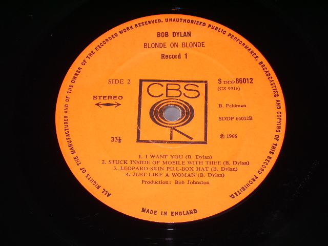 画像: BOB DYLAN - BLONDE ON BLONDE   / 1969 UK  REISSUE STEREO LP