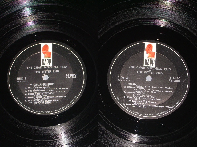 画像: THE CHAD MITCHELL TRIO (JIM MCGUINN of THE BYRDS ) - THE BITTER END / 1962 US ORIGINALSTEREO LP 