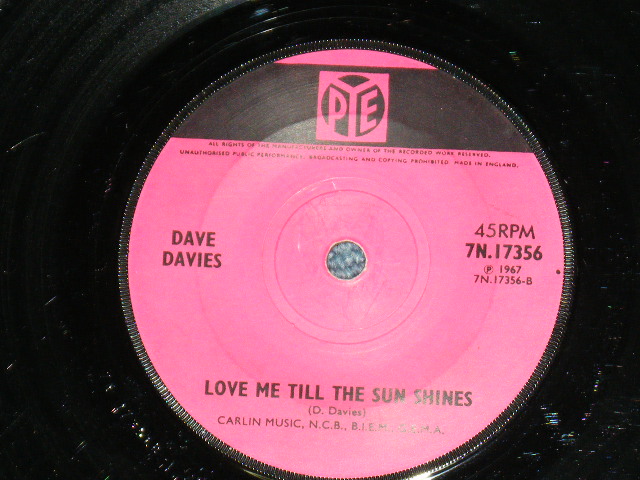 画像: DAVE DAVIES ( of THE KINKS ) - DEATH OF A CLOWN / 1967 UK ORIGINAL 7" Single 