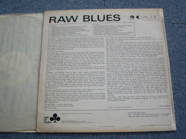 画像: V.A. - RAW BLUES  / 1967 UK ORIGINAL LP
