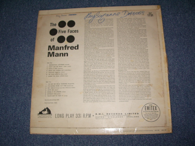 画像: MANFRED MANN - THE FIVE FACES OF(MATRIX #SA) 2XEA-2575-1N   B)2XEA-2576-1N ) (FC)Ex BC) Ex- E++ ( Looks: Ex+ ) / 1964 UK ENGLAND ORIGINAL "RED H.M.V. Label" MONO Used LP