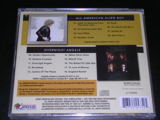 画像: IAN HUNTER ( MOTT THE HOOPLE ) - ALL AMERICAN BOY + OVER NIGHT ANGELS ( 2 in 1 )  / 2007 US SEALED  CD