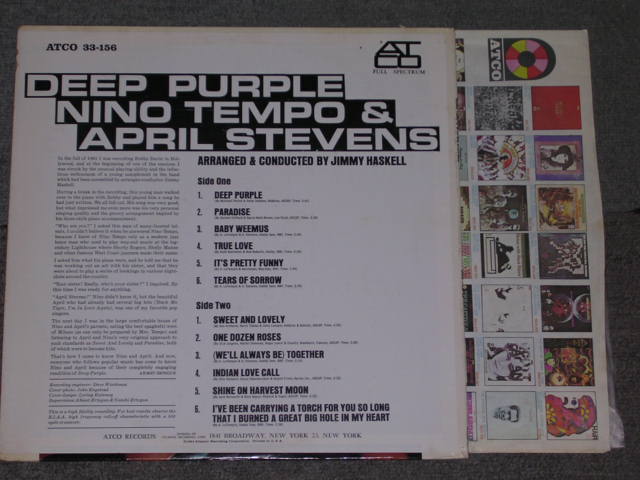 画像: NINO TEMPO & APRIL STEVENS - DEEP PURPLE / 1963  US ORIGINAL MONO  LP 