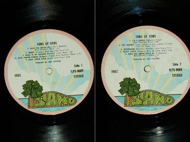 画像: FREE - TONS OF SOBS / 1971 UK  Original 4th Pressings PINK RIM Label LP  