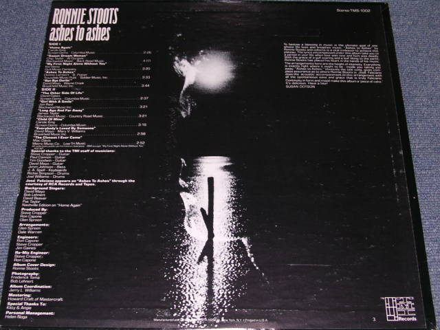 画像: RONNIE STOOTS - ASHES TO ASHES  / 1970s  US ORIGINAL PROMO LP 