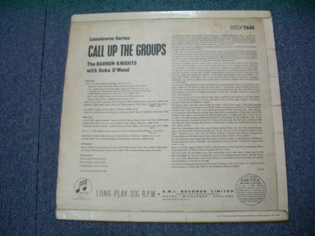 画像: THE BARRON-KNIGHTS - CALL UP THE GROUPS  /  1964 UK ORIGINAL  Mono  LP