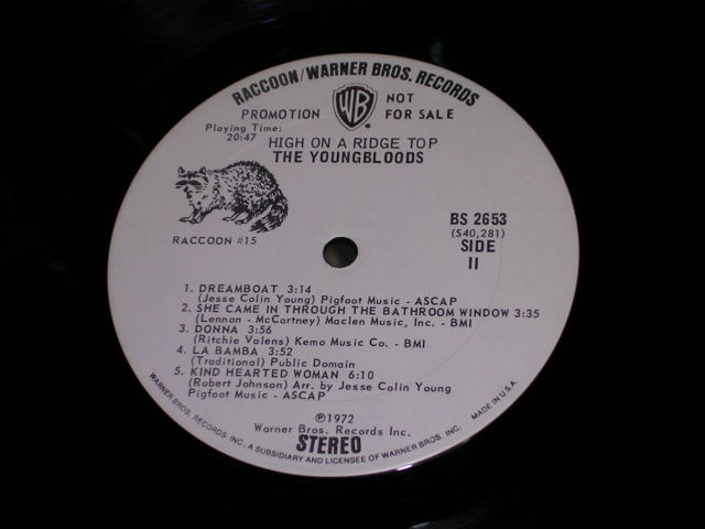 画像: YOUNGBLOODS - HIGH ON A RIDGE TOP /  1972 US ORIGINALWhite Label Promo LP