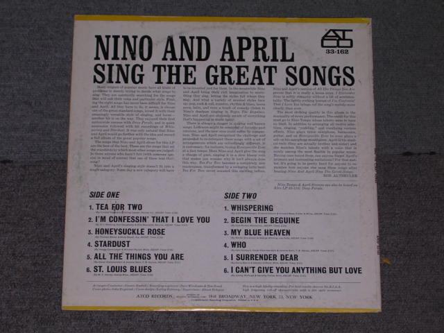 画像: NINO TEMPO & APRIL STEVENS - SING THE GREAT SONGS / 1964  US ORIGINAL MONO  LP 