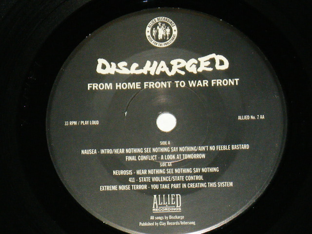 画像: DISCHARGED - FROM HOME FRONT TO WAR FRONT  / US ORIGINAL 7"EP  With PICTURE SLEEVE