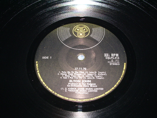 画像: ELTON JOHN  :  17-11-70 / 1971 UK ORIGINAL LP 