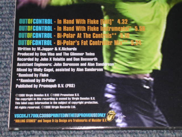 画像: THE ROLLING STONES - OUIT OF CONTROL ( 4 TRACKS )  / 1998 UK Promo Only Maxi-CD 