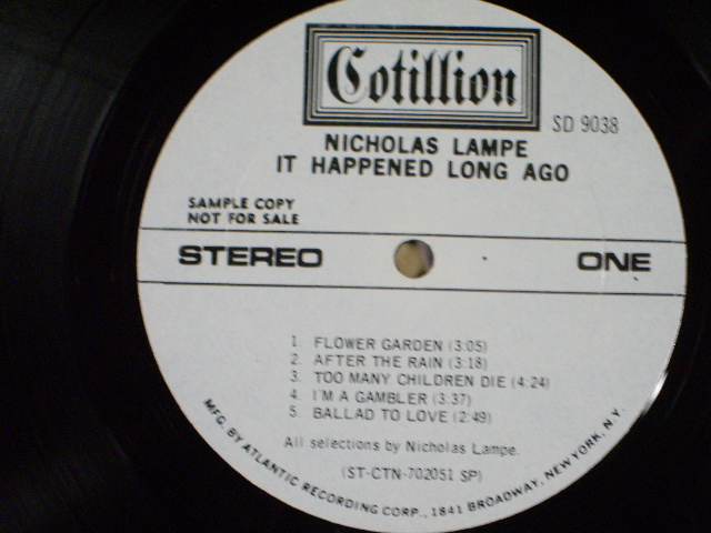 画像: NICHOLAS LAMPE - IT HAPPENED LONG AGO  / 1970 US ORIGINAL WHITE LABEL PROMO LP 