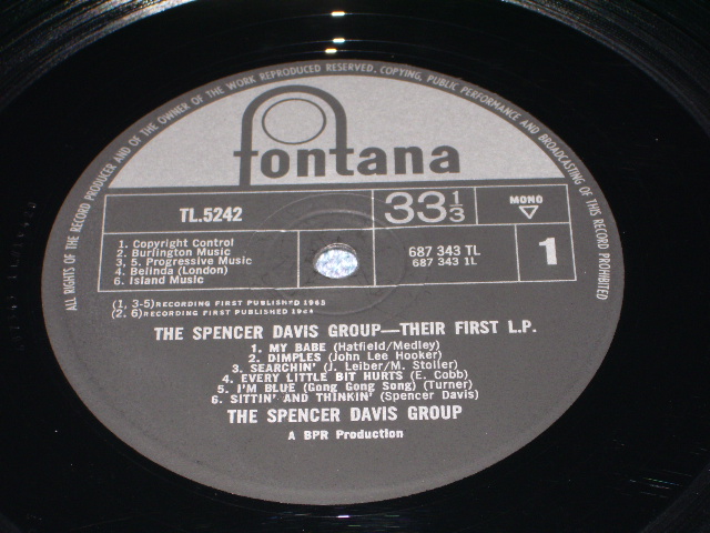 画像: SPENCER DAVIS GROUP - THEIR FIRST LP(1st PRESS FLIP BACK COVER) / 1965 UK ORIGINAL MONO LP 