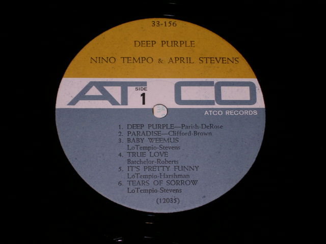 画像: NINO TEMPO & APRIL STEVENS - DEEP PURPLE / 1963  US ORIGINAL MONO  LP 