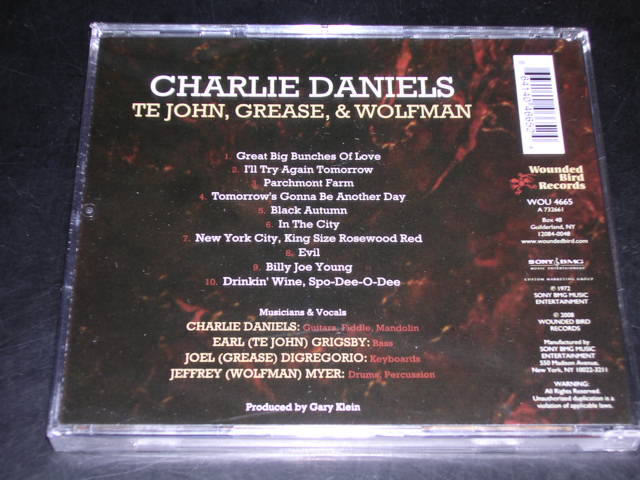 画像: CHARLIE DANIELS - TE JOHN GREASES & WOLFMAN / 2008 US SEALED  CD