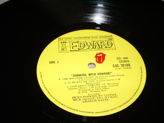 画像: ROLLING STONES+V.A. (Nicky Hopkins, Ry Cooder, Mick Jagger, Bill Wyman, Charlie Watts ‎) - JAMMING WITH EDWARD!/ 1972 UK ORIGINAL LP