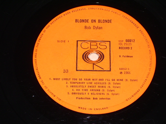 画像: BOB DYLAN - BLONDE ON BLONDE /  UK ORIGINAL MONO LP