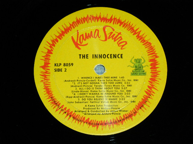 画像: THE INNOCENCE ( Produced by ANDSERS & PONCIA ) - THE INNOCENCE  / 1967 US ORIGINAL  Used MONO LP 