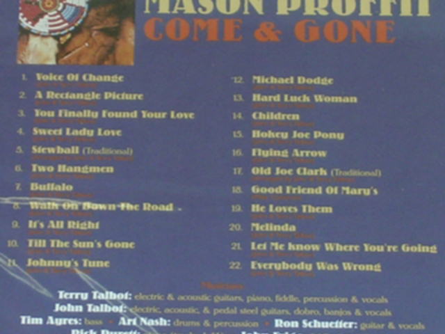 画像: MASON PROFFIT - COME & GONE (SEALED) / US AMERICA "BRAND NEW SEALED" CD
