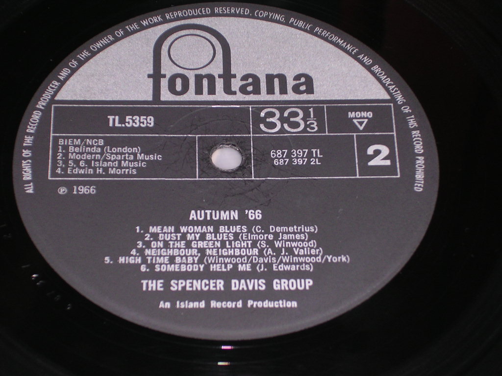 画像: SPENCER DAVIS GROUP - AUTUMN '66  /  1966 UK ORIGINAL MONO LP 