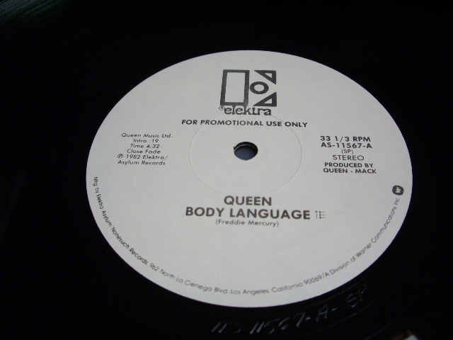画像: QUEEN - BODY LANGUAGE / 1982 US Promo Only 12inch 