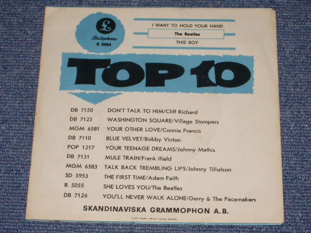 画像: THE BEATLES - I WANT TO HOLD YOUR HAND ( RED Label : Ex+/Ex++ ) / 1960's  SWEDEN ORIGINAL Used 7" Single With PICTURE SLEEVE 