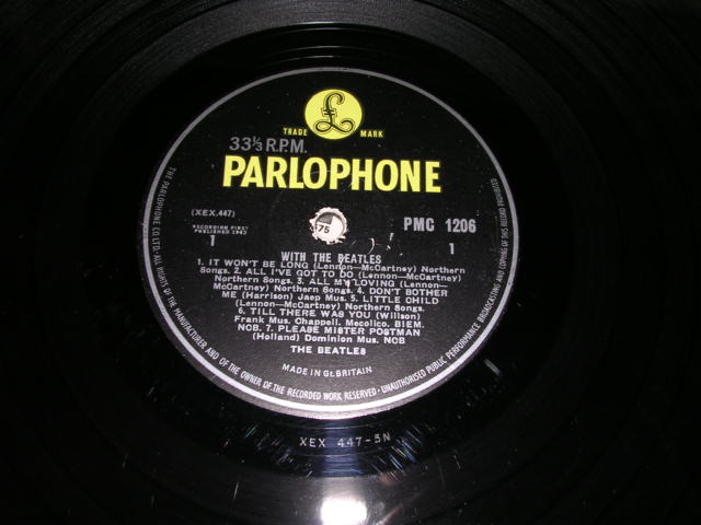 画像: THE BEATLES - WITH THE BEATLES ( MATRIX NUMBER  5N & 5N : "GOT A HOLD" Miss Credit on BACK COVER  ) / UK YELLOW PARLOPHONE ORIGINAL MONO LP