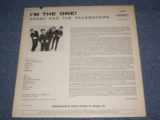 画像: GERRY AND THE PACEMAKERS - I'M THE ONE ( 1st Album) / 1963 CANADA ORIGINAL MONO  LP 