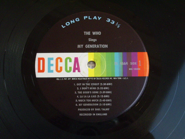 画像: THE WHO  -  MY GENERATION (Ex++, Ex+/Ex+++ Looks:Ex BB) / 1966 US AMERICA ORIGINAL MONO Used LP 
