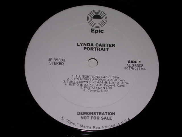 画像: LYNDA VCARTER  - PORTRAIT / 1978 US ORIGINAL WHITE LABEL PROMO LP 