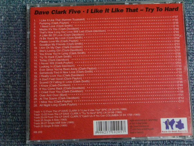 画像: DAVE CLARK FIVE, THE -I LIKE IT LIKE THAT + TRY TOO HARD  / 2000 GERMANY  OPENED STYLE BRAND NEW  CD-R