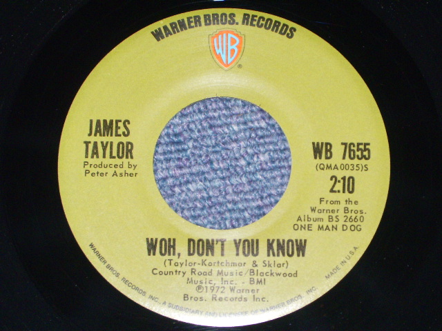 画像: JAMES TAYLOR - DON'T LET ME BE LONELY TONIGHT /   1972 US ORIGINAL 7"SINGLE  