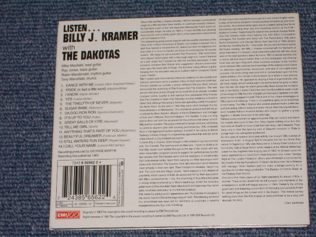 画像: BILLY J. KRAMER with THE DAKOTAS - LISTEN ...( 2in1 / MONO & STEREO ) / 1997  EU   Brand New Digi-Pack CD