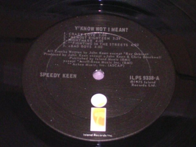 画像: SPEEDY KEEN - Y'KNOW WOT I MEAN? US ORIGINAL LP