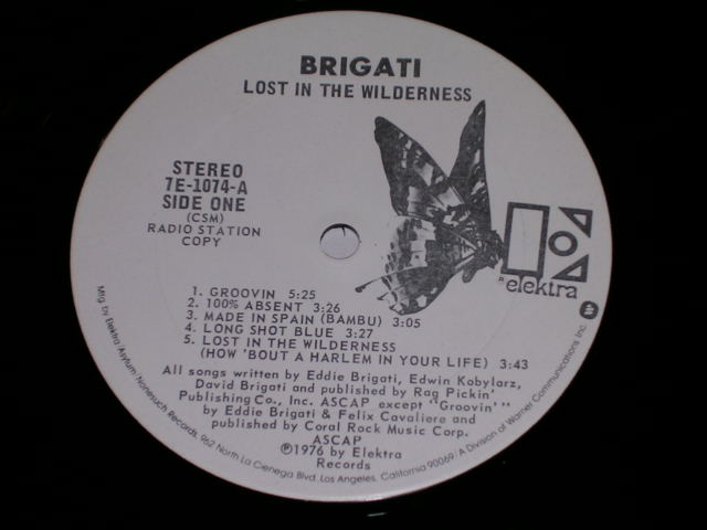 画像: BRIGATI  - LOST IN THE WILDERNESS / 1976 US ORIGINAL WHITE LABEL PROMO LP