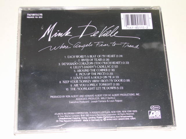 画像: MINK DeVILLE - WHWERE ANGELS FEAR TO TREAD   / 1990? EUROPE SEALED  CD
