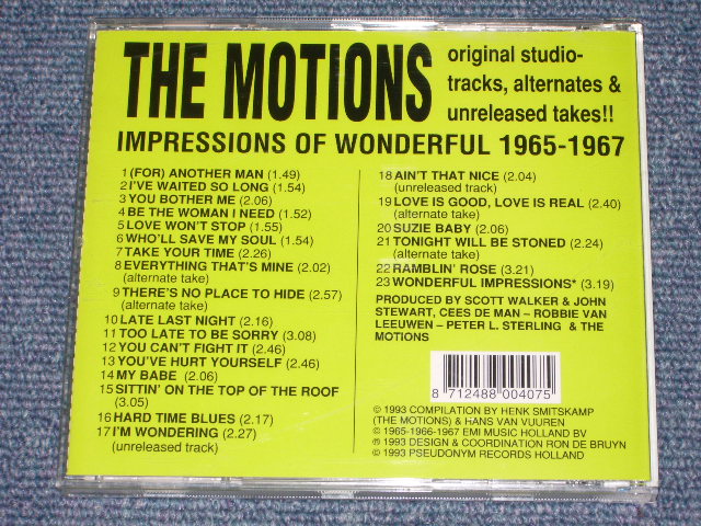 画像: THE MOTIONS - IMPRESSIONS OF WONDERFUL 1965-67 / 1993  HOLLAND  Brand New CD