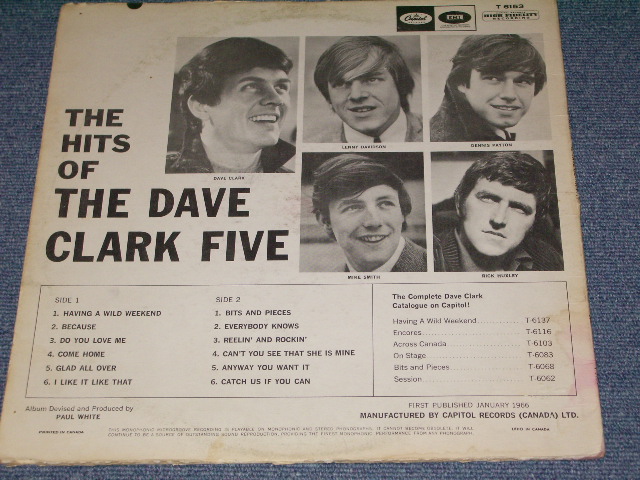 画像: DAVE CLARK FIVE - THE HITS OF   / 1966CANADA Original MONO LP 