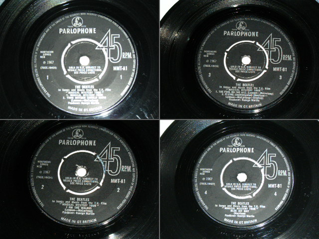 画像: THE BEATLES - MAGICAL MYSTERY TOUR ( Ex/Ex  : PUSH-OUT CENTER Style Label  ) / 1967 UK ORIGINAL MONO 7"EP With PICTURE SLEEVE and NON BLUE LYRIC SHEET 