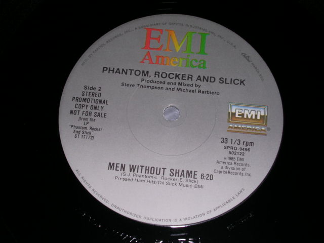 画像: PHANTOM, ROCKER & SLICK ( STRAY CATS ) - MEN WITHOUT SHAME / 1984 US PROMO ONLY 12" Single 
