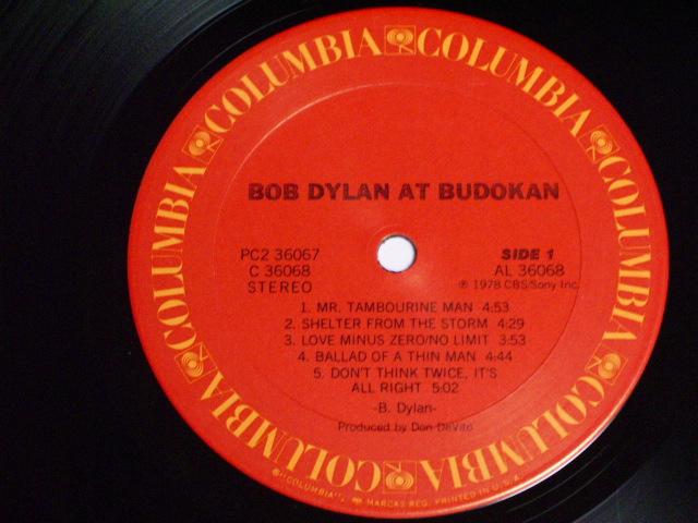 画像: BOB DYLAN - AT BUDOKAN with POSTER  / 1979 US ORIGINAL 2LP