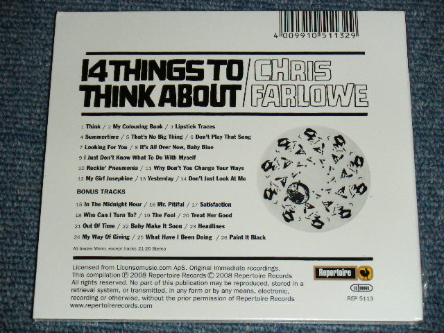 画像: CHRIS FSARLOWE - 14 THINGS TH THINK ABOUT  ( Reissue For 60's UK Released ALBUM  + BONUS TRACKS )  / 2008 GERMANY SEALED CD