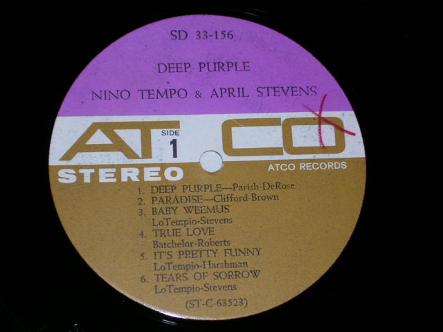 画像: NINO TEMPO & APRIL STEVENS - DEEP PURPLE / 1963  US ORIGINAL STEREO  LP 